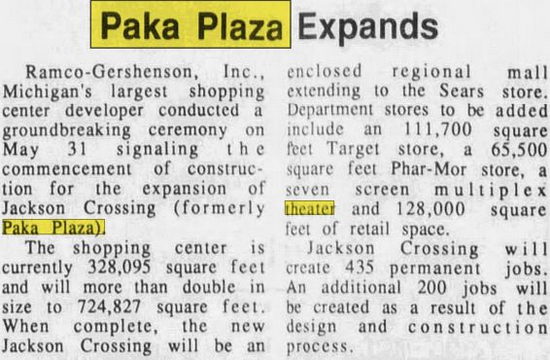 Jackson Crossing (Paka Plaza) - June 13 1990 Article (newer photo)